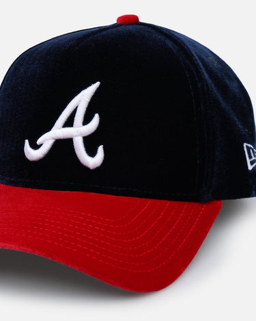 New Era Atlanta Braves 'Velvet Official Team Color' 9FORTY A-Frame Snapback Navy/Red